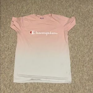 Pink and white kids champion tee